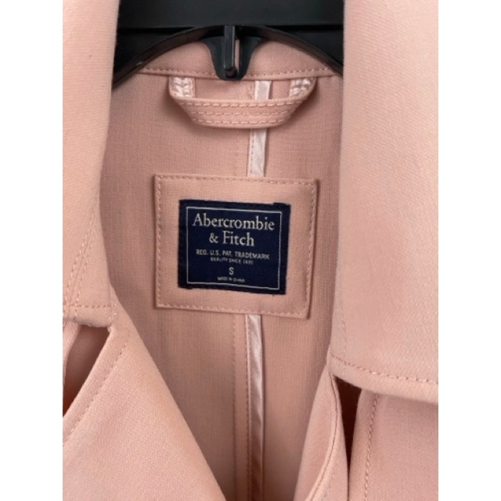 Abercrombie & Fitch Pink Double Breasted Trench Coat Women Small Blush Jacket - Picture 3 of 10